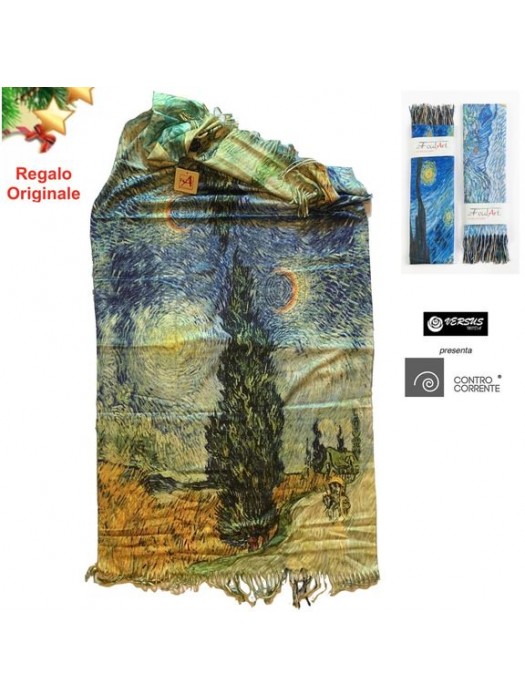 Scialle Stola Pashmina Donna Calda e Leggera  Van Gogh CC-GIB26